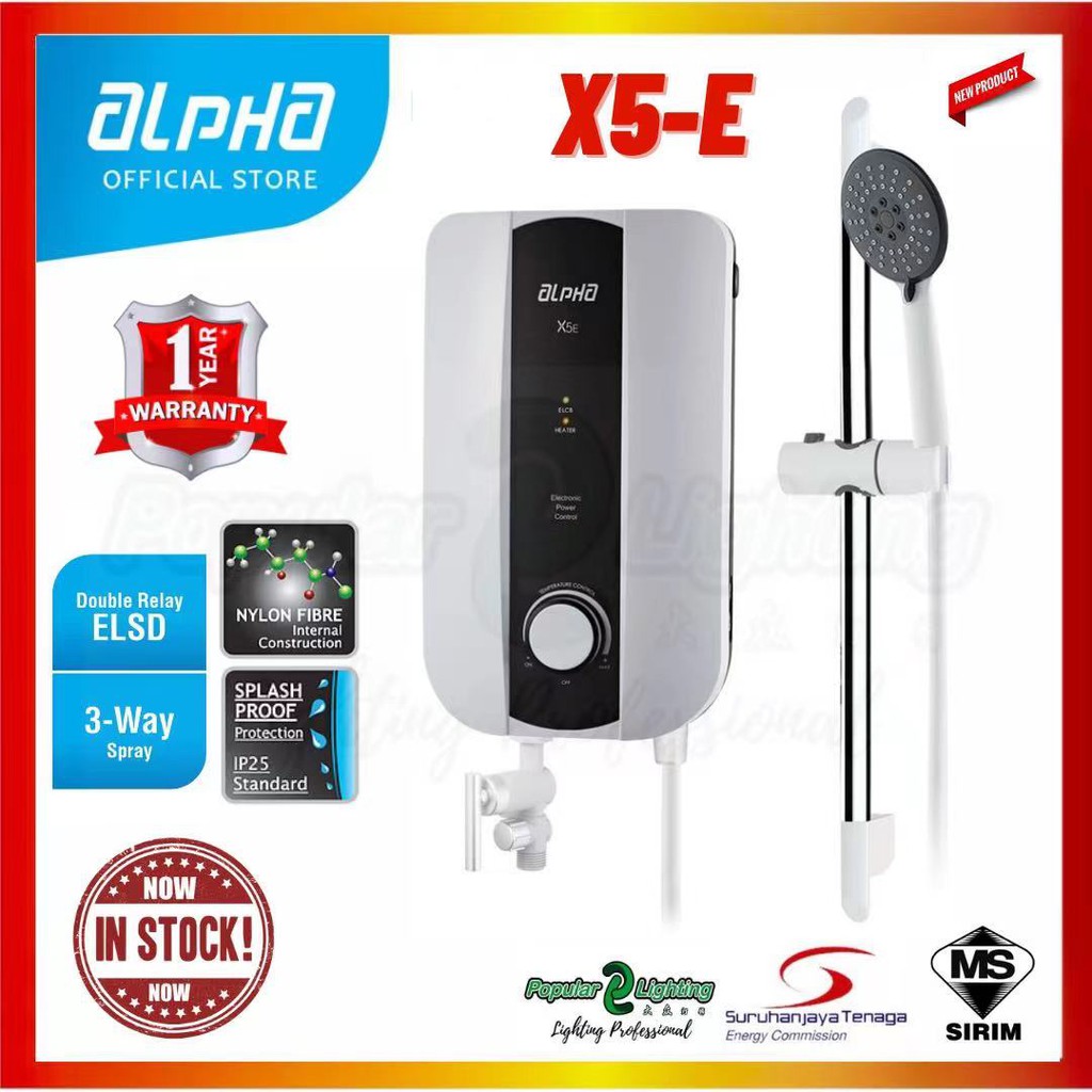 【Ready Stock]】Alpha Water Heater without Pump X5E Heater Shower Water