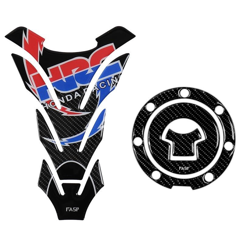 5D Carbon Fiber Motorcycle Fuel Tank Pad Decals Gas Cap Cover Sticker