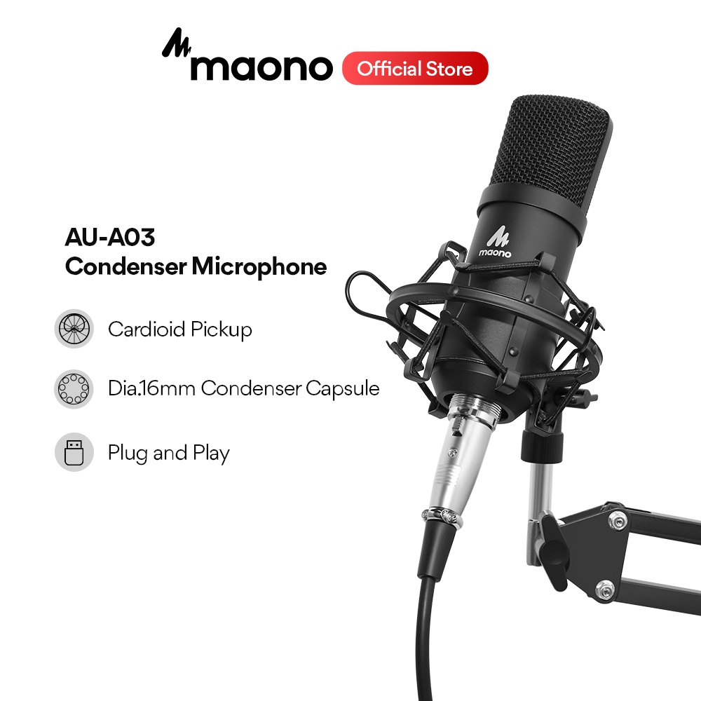 Maono AUA03 Condenser Microphone Professional Podcast Studio Audio Mic