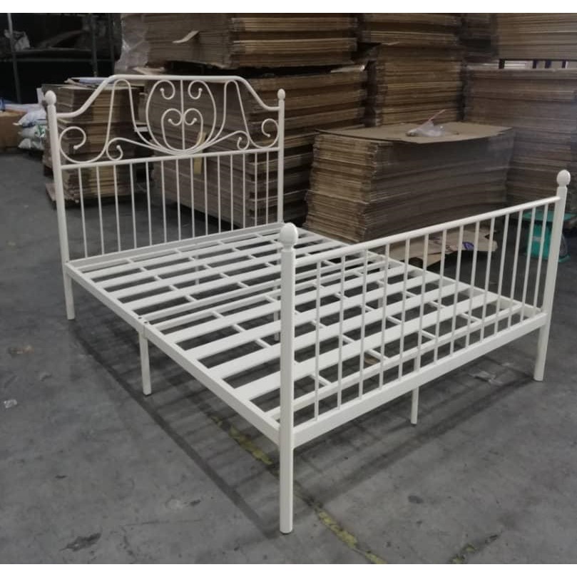 [FREE INSTALLATION] Queen Size Metal Bed/Katil Besi Queen Size, White