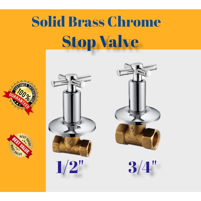 Bathroom faucet Cross Handle Stop Valve/ Bathroom Shower Stop Valve/ Stop Kran Shower Tanam