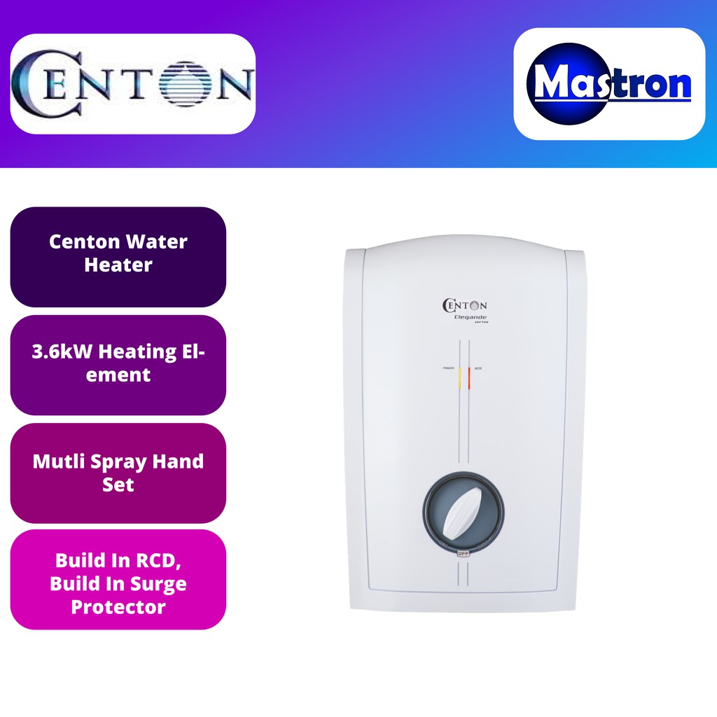 Malaysia Brand] Centon Water Heater 3.6kW Elegande EL505E