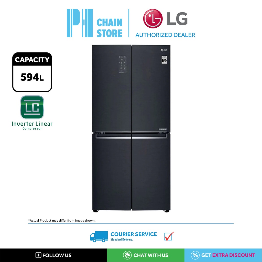 (COURIER SERVICE) LG GCB22FTQPL 594L FRENCH DOOR INVERTER FRIDGE