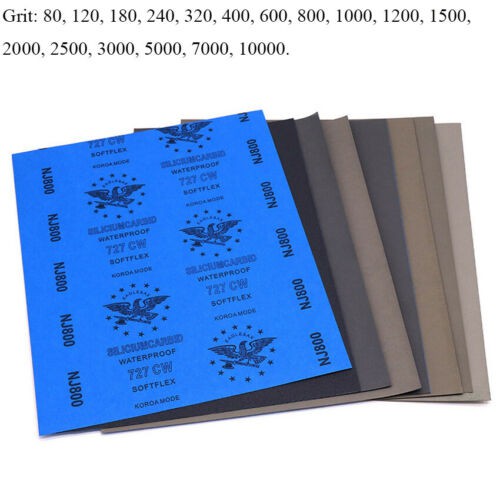 9'' x 11'' Wet or Dry Sandpaper 80 10000 Grit Abrasive Sanding Paper