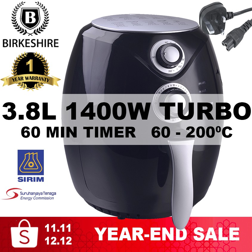 Birkeshire Air Fryer AF260M Large (3.8L) Shopee Malaysia
