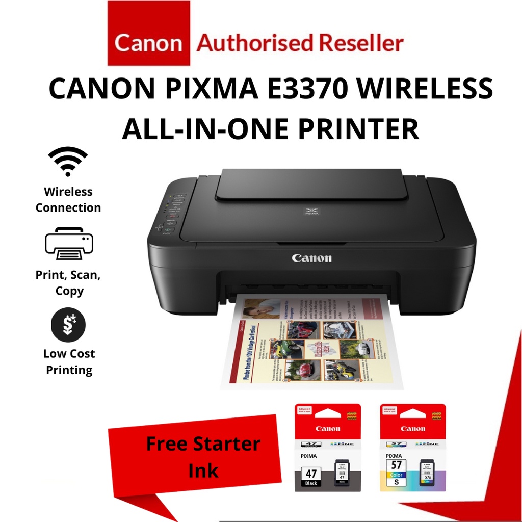 Canon PIXMA E3370 Ink Efficient E Series Printer Shopee Malaysia