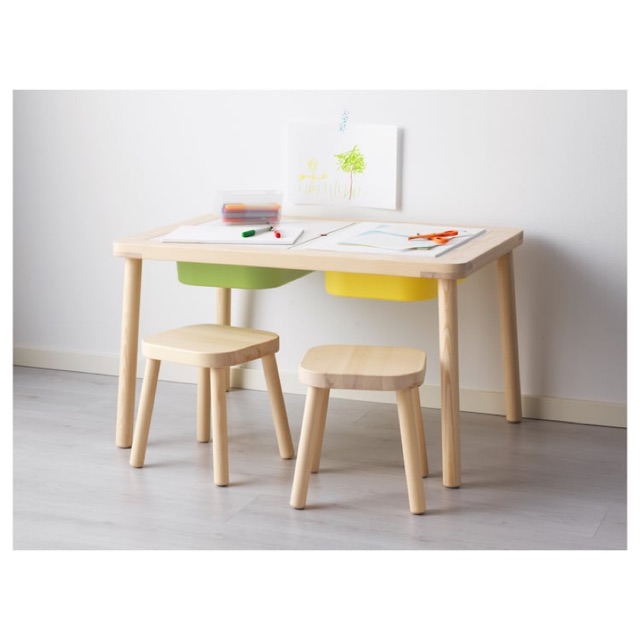 IKEA FLISAT Premium Kids Study Table with 2 chairs Shopee Malaysia
