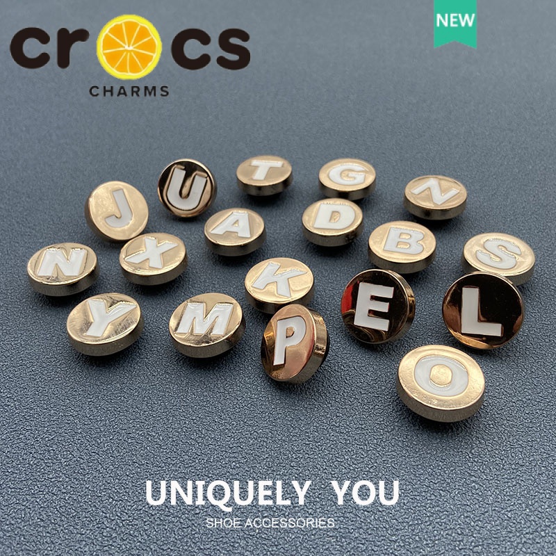 crocs jibbitz charms High quality metal letters AZ jibbitz for crocs