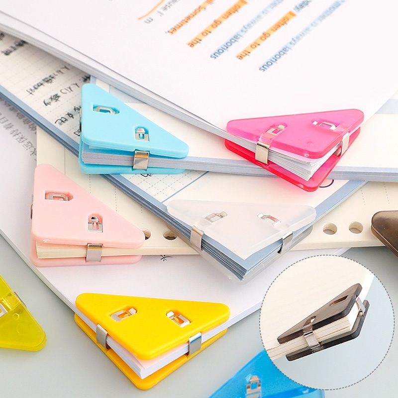 Colourful Triangle Paper Clip / Plastic Corner Clip / Cute Memo Clip