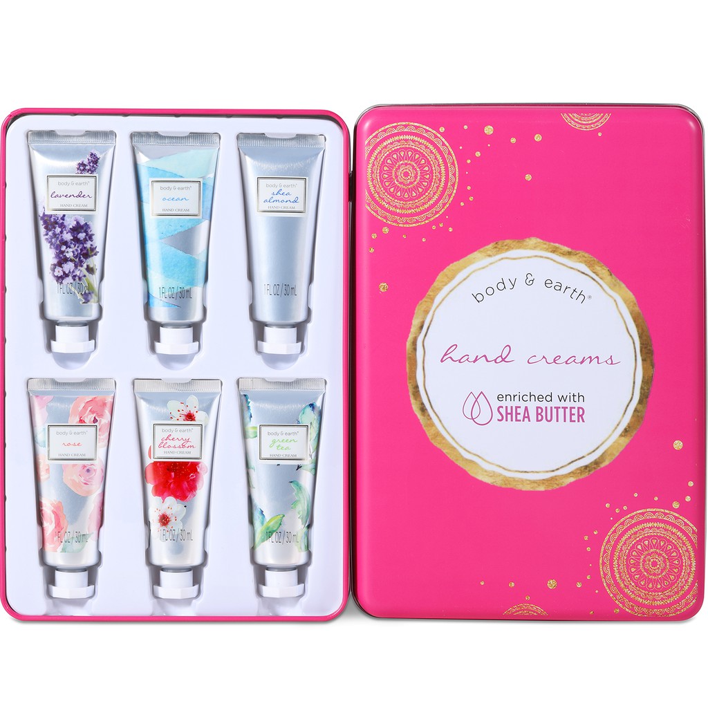 BODY & EARTH 6 Pcs Hand Cream Gift Set, Luxurious Hand Lotion Set