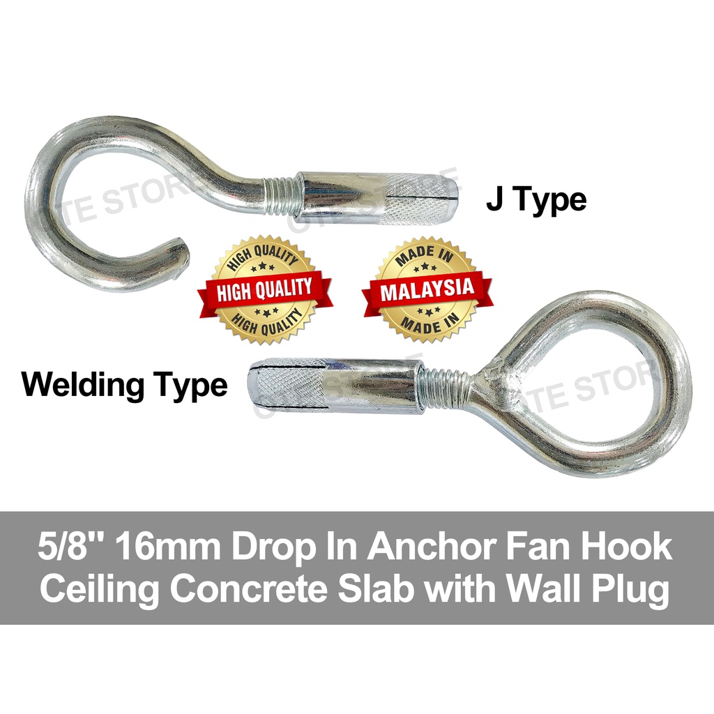 5/8 inch 16mm Drop in Anchor Fan Hook Ceiling Concrete Slab with Wall