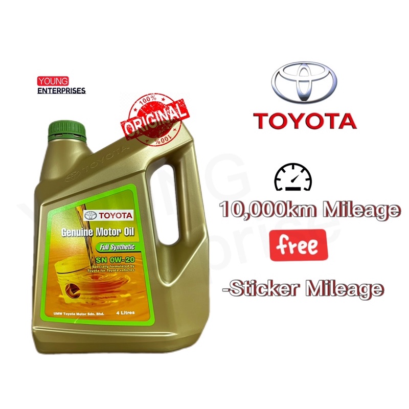Toyota Engine Oil Genuine Motor Oil Fully Synthetic Sn 0W20 / 0W20 4L Shopee Malaysia