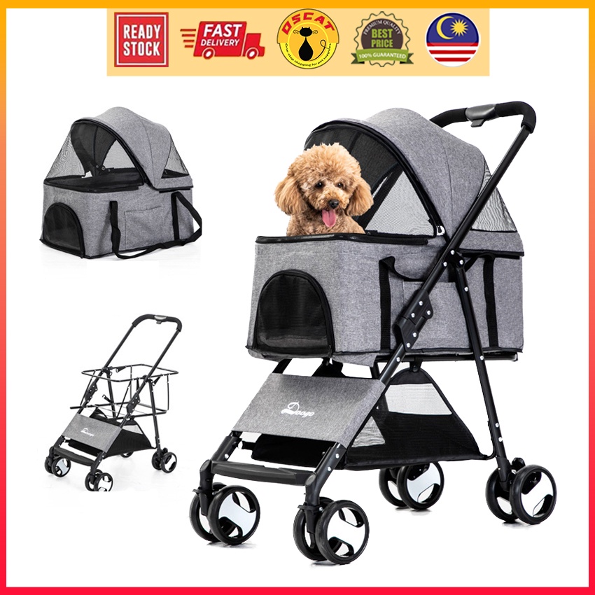2in1 Foldable Trolley Detachable Pet Trolley Pets Stroller Puppy