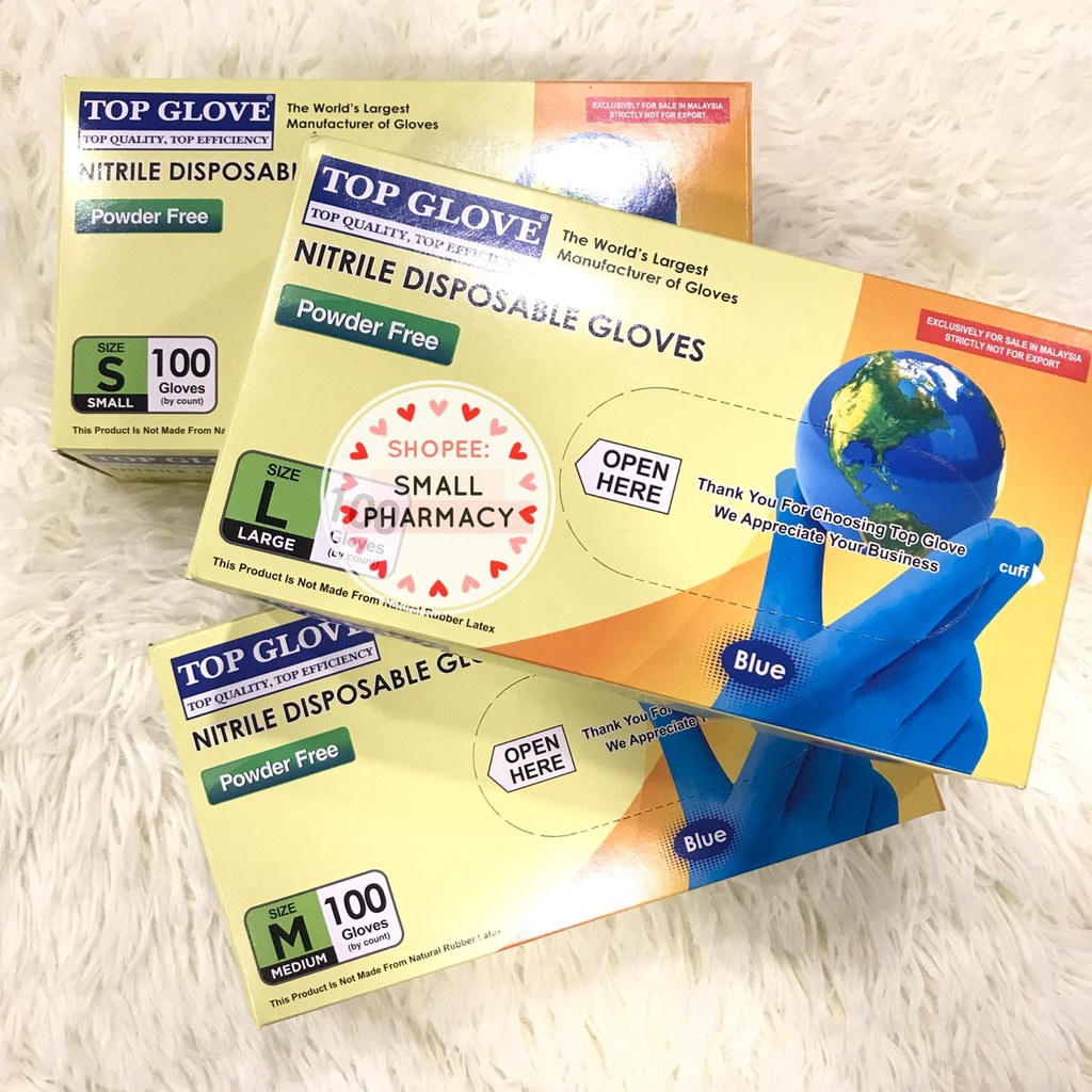 NITRILE Top Glove Nitrile Disposable Gloves ( Powder Free ) S / M / L