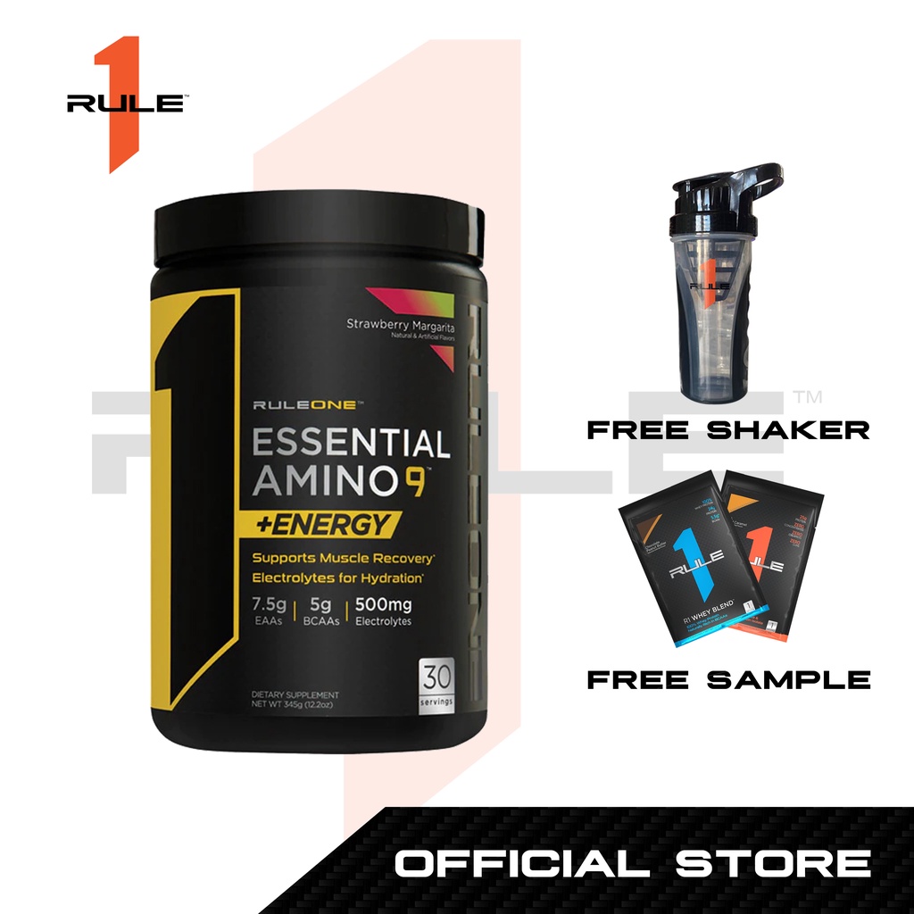 R1 Essential Amino 9 + Energy (30 Servings) EAAs, Amino Acid, BCAAs