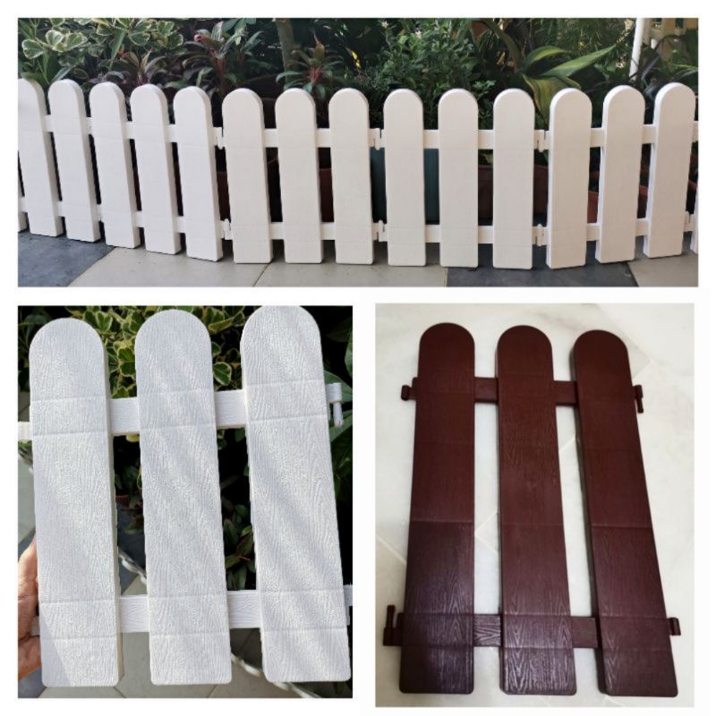 30cm White/ 40cm Brown Hard Plastic Fence🌻Garden Decorative Fencing🌻