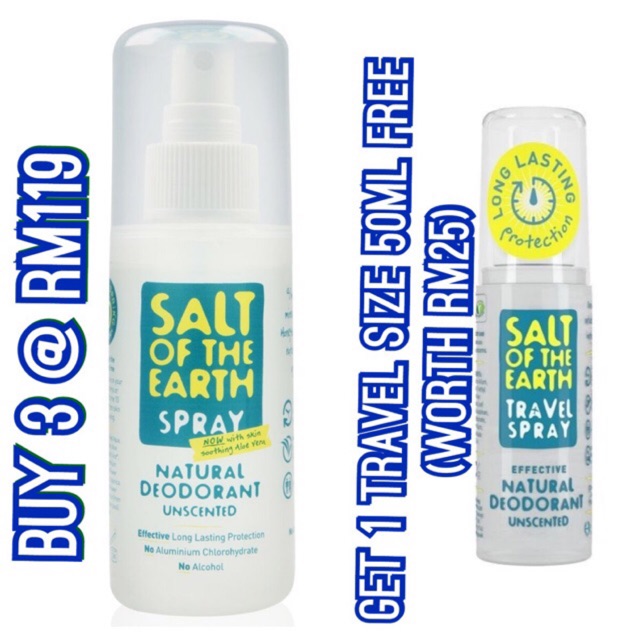 👍🏽👍🏽👍🏽 SALT OF THE EARTH NATURAL DEODORANT SPRAY 100ML Shopee Malaysia