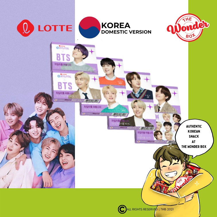 MADE IN KOREA Korean BTS Lotte Xylitol Purple Star Chewing Gum