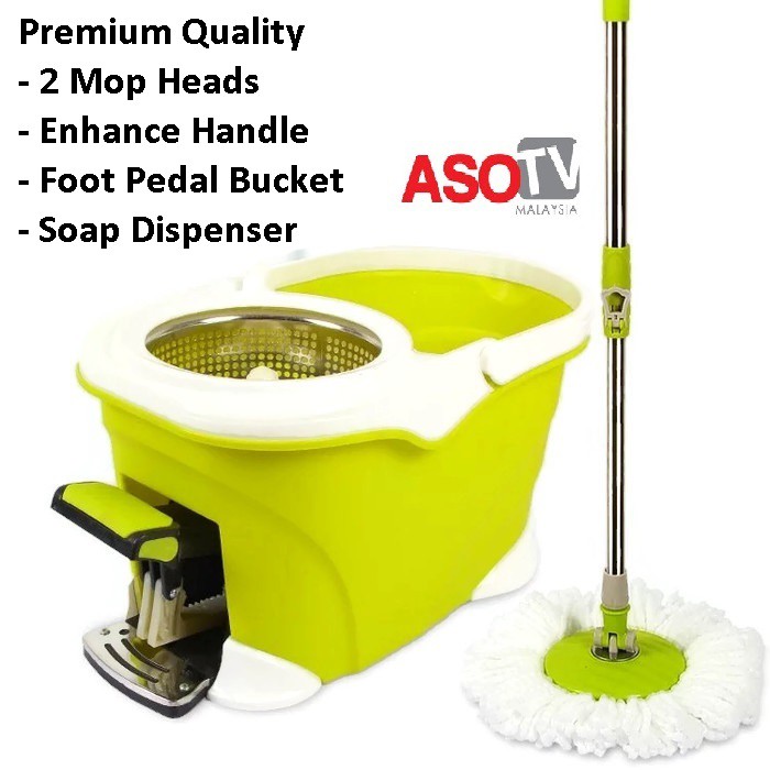 Spin Mop with Foot Pedal and Enhance Handle Bar 0110 Shopee Malaysia