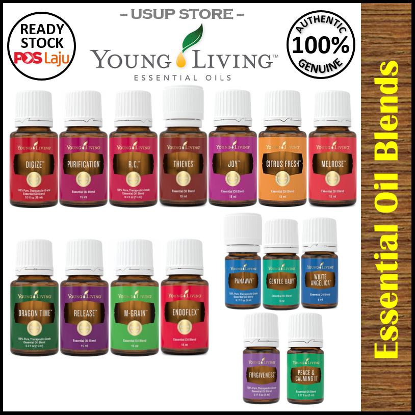 Young Living Essential Oil Blends Thieves DiGize Purification RC PanAway Melrose Citrus Fresh M
