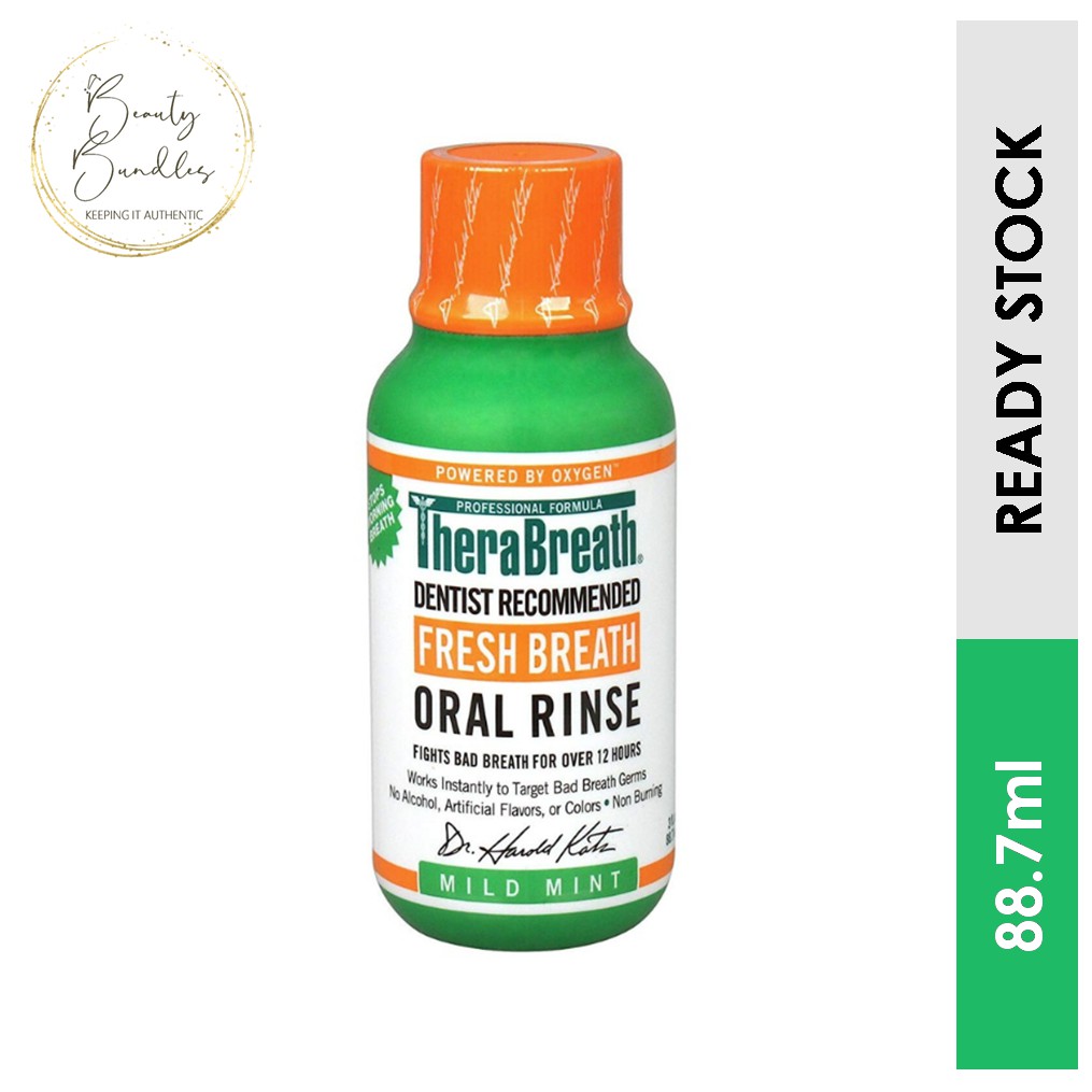 TheraBreath Fresh Breath Oral Rinse, Mild Mint Flavor, Travel size (88.