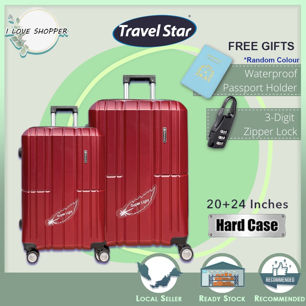Travel Star 9221 Elegant Hard Case Luggage Set Suitcase Set Bagasi (20