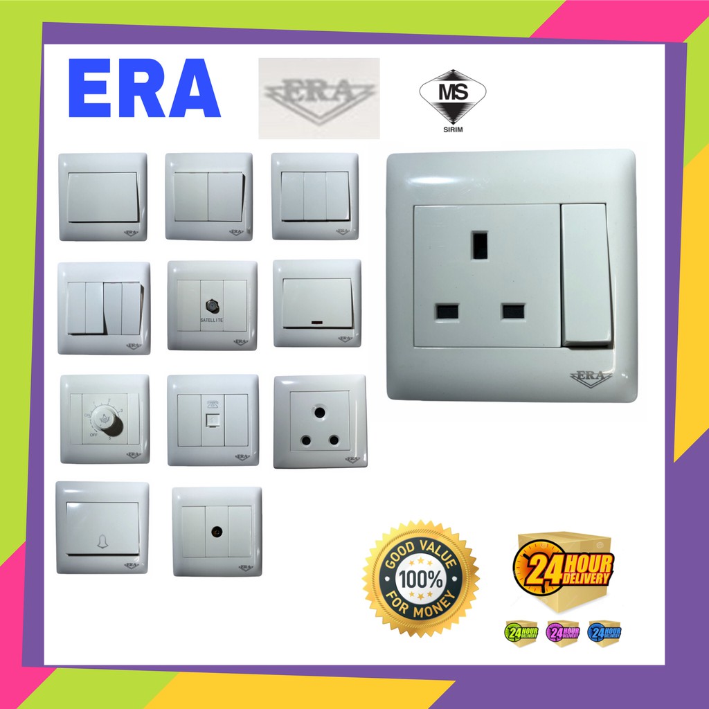 ERA A9 Switch / SOCKET WHITE (SIRIM) Shopee Malaysia