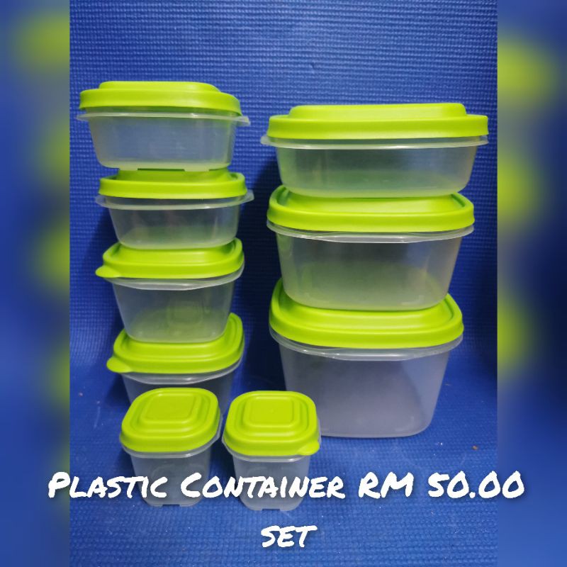 Plastic Tupperware Container Green Colour Set Shopee Malaysia