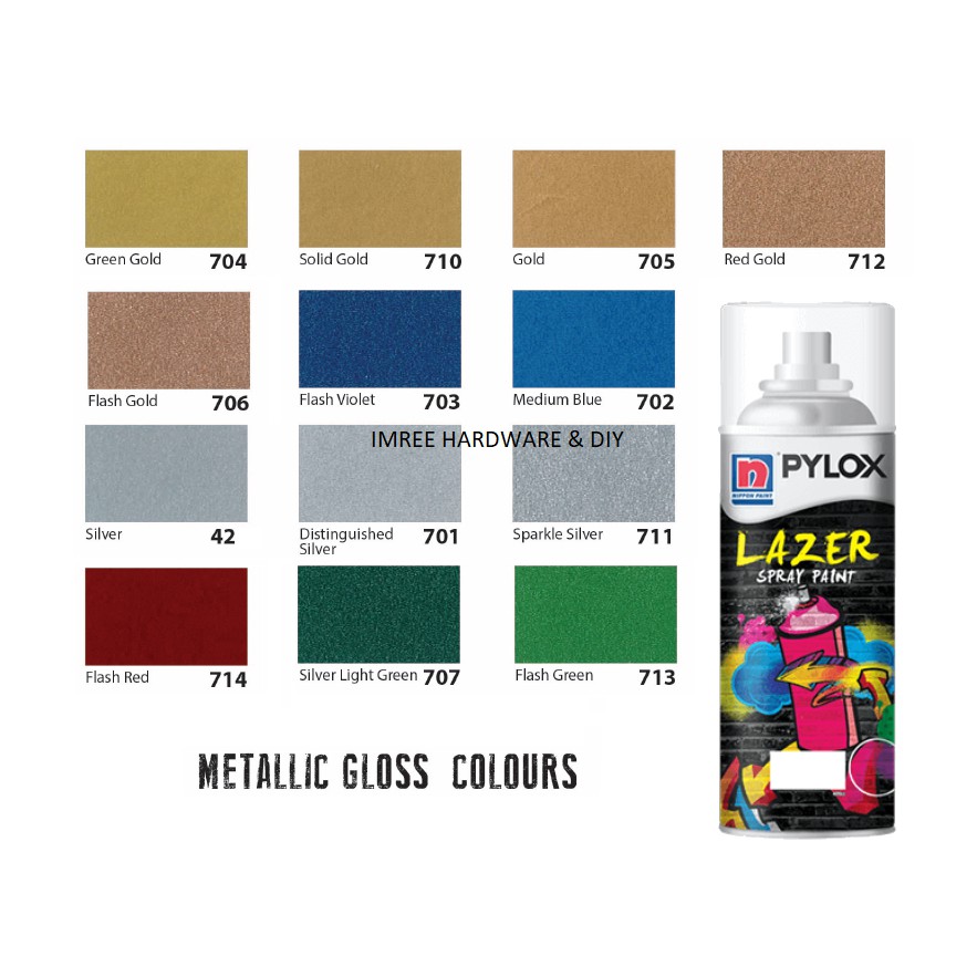NIPPON PYLOX LAZER Spray Paint Metallic Gloss (13 colours) Shopee