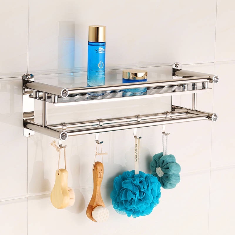 Stainless Steel Bathroom Shampoo Rack Storage Shelves Shelf Keeper