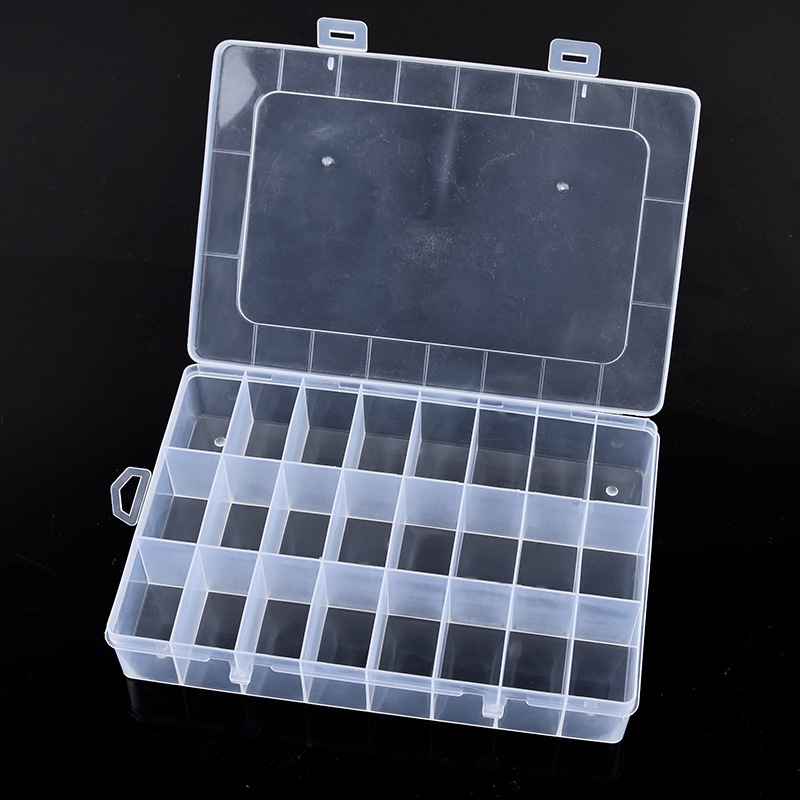 24 grid fixed plastic storage box transparent storage tool box jewelry