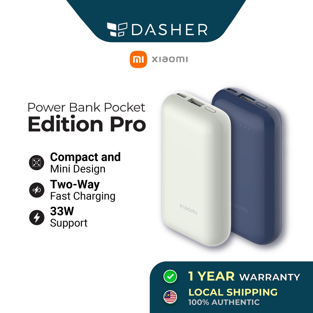 Xiaomi Mini Power Bank Pocket Edition Pro with 33W Max Output Charging