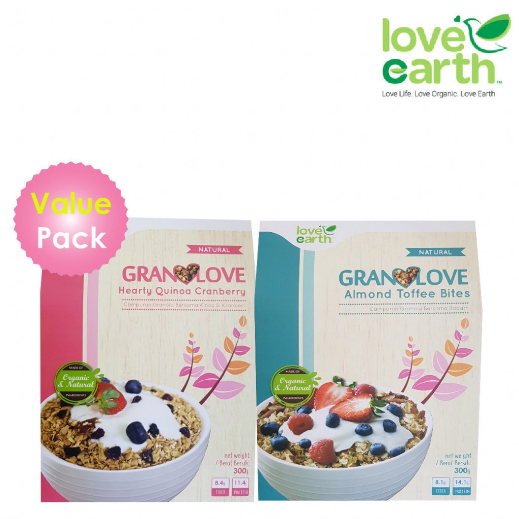 Love Earth GranoLove Hearty Quinoa Cranberry 300g + Love Earth