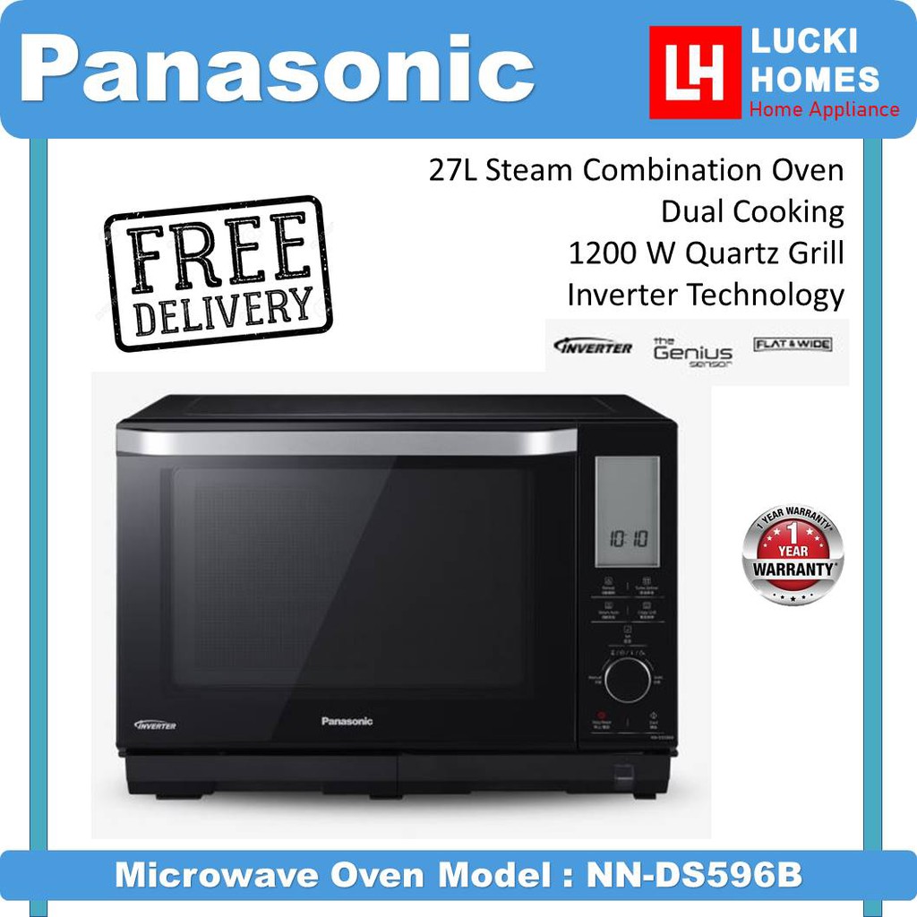 Panasonic 27L Inverter Microwave Oven with Steam NNDS596B Free