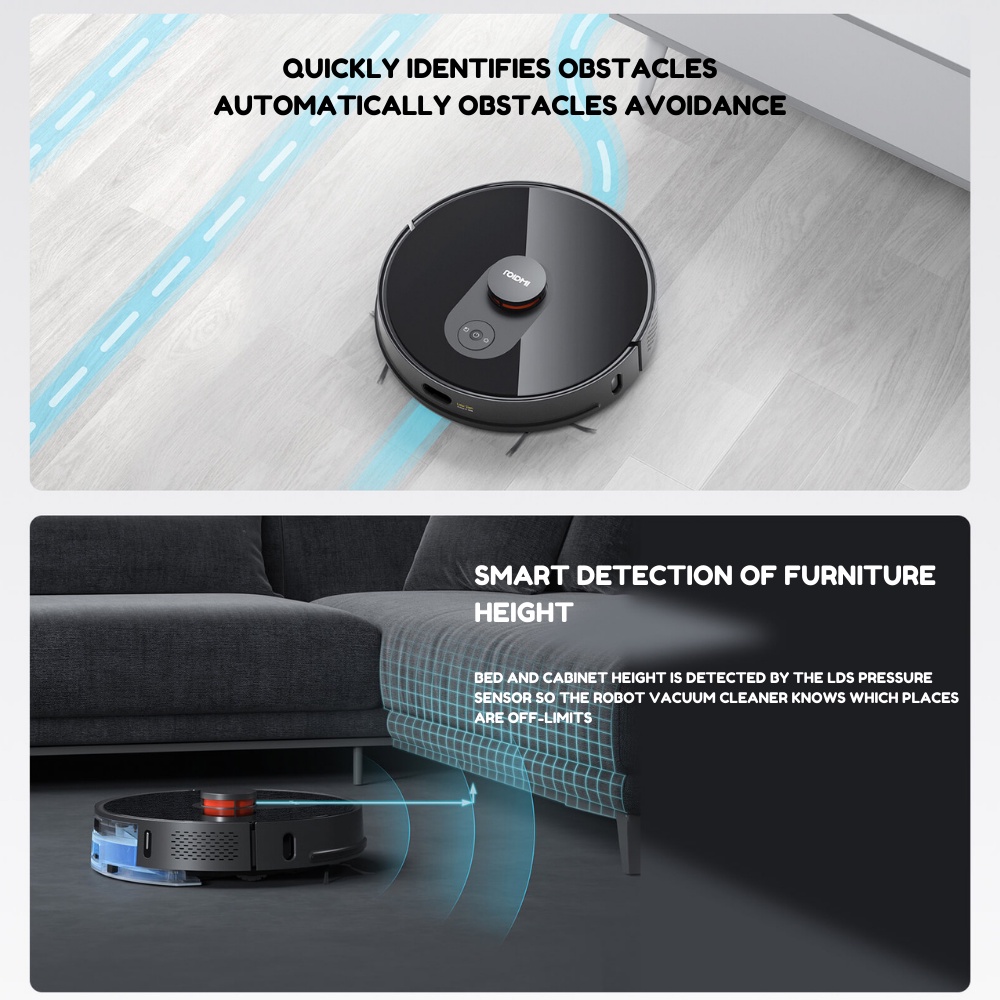 Authorized Roidmi Robot Vacuum and Mop Cleaner Eve Plus with Clean Base