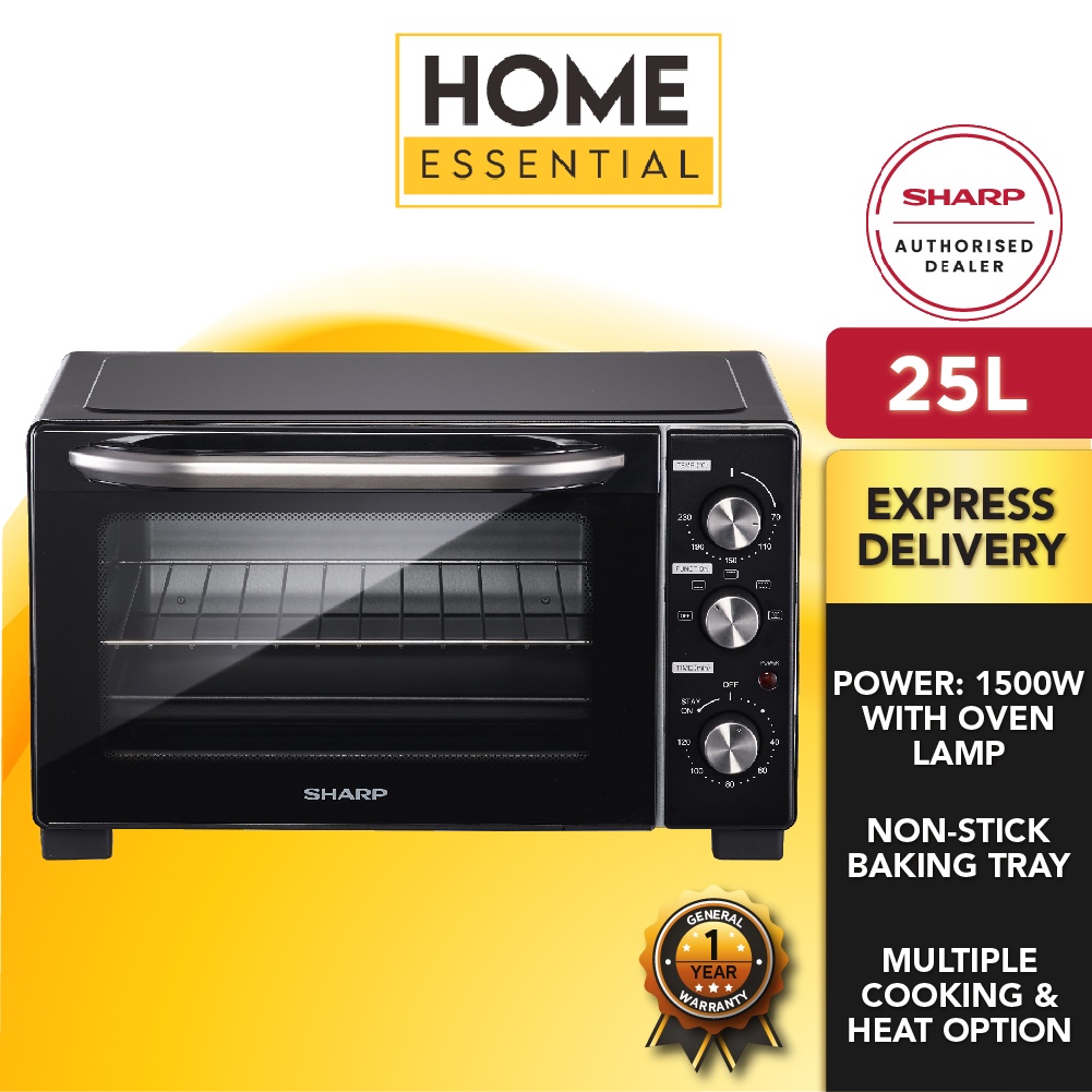 Sharp Electric Oven EO257CTBK/120 Minutes Timer/Nonstick Baking Tray