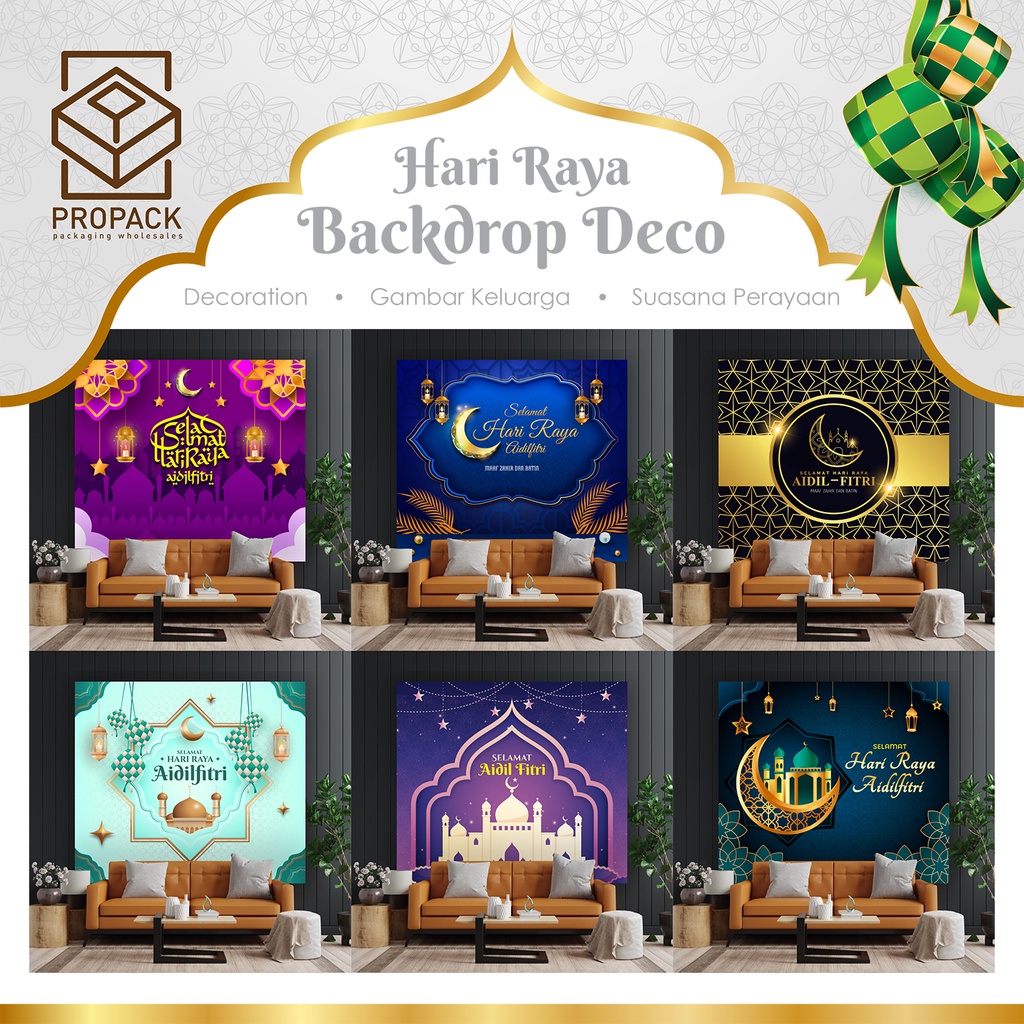 Hari Raya Family Photography Background Decoration /backdrop Hari Raya