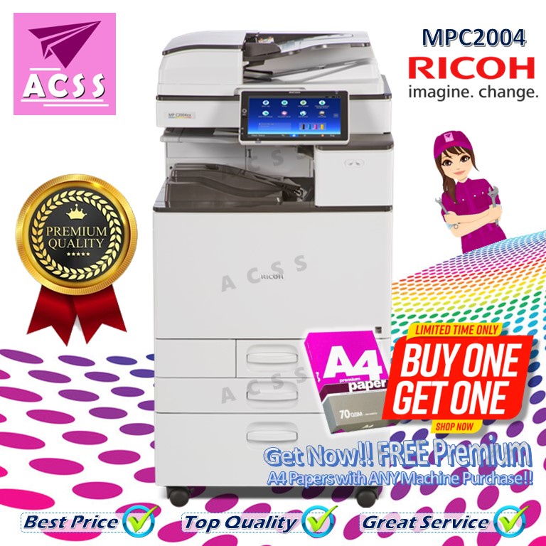 RICOH MPC2004 Multifunction Colour Printer Copier (714 days delivery