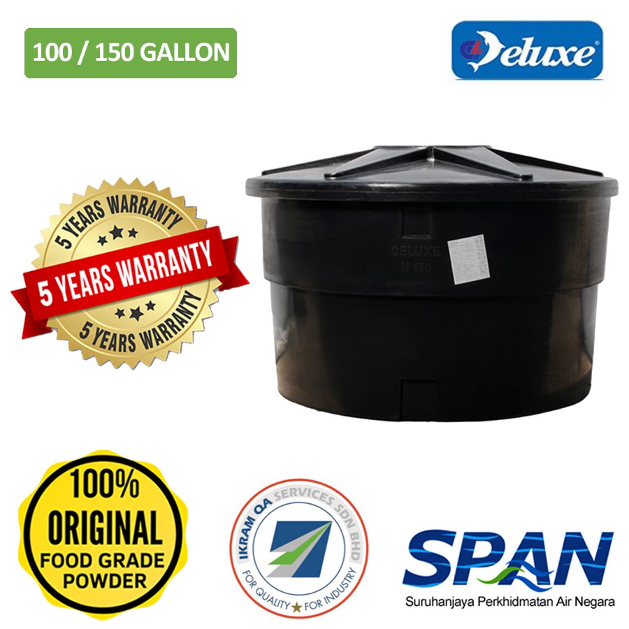 100/150 Gallon Deluxe Polyethylene Round type Water Tank (Tangki Air