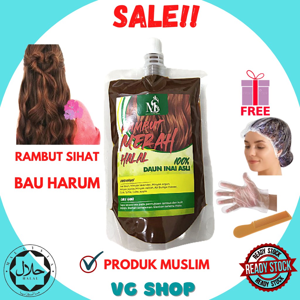 Inai Rambut Halal Hair Henna Natural Hair Colouring Hair Colour Halal