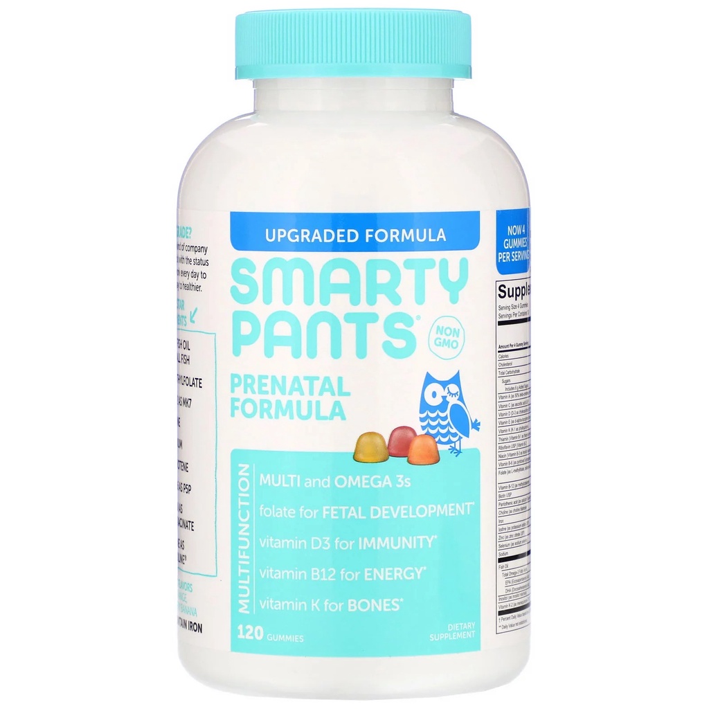 SmartyPants Prenatal Formula 120 Gummies Multi Omega 3s Fetal Development Vitamin D3 B12 K
