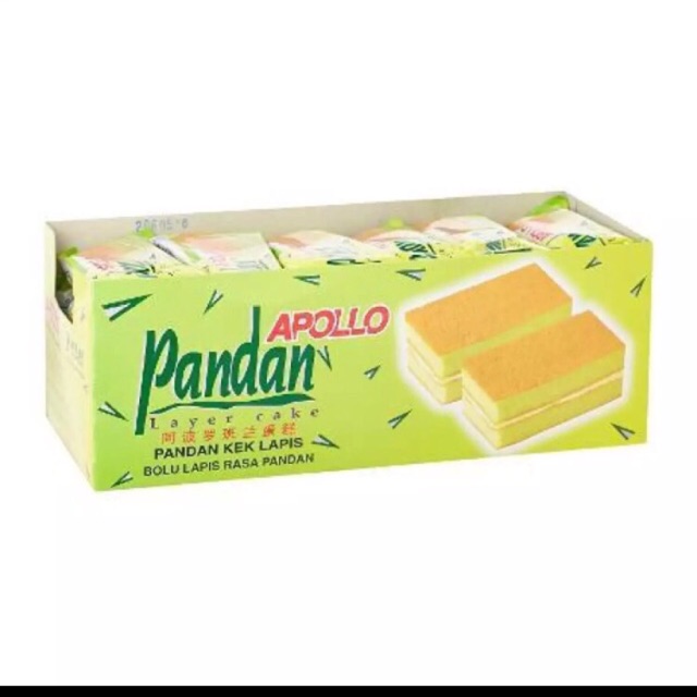 Apollo Pandan Layer Cake Pandan Kek Lapis 24's Shopee