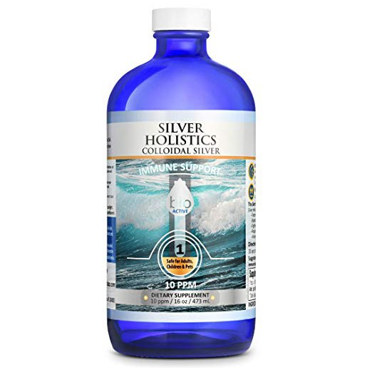 Silver Holistics Colloidal Silver Liquid Natural Immune System Booster Pure 10 PPM Ionic