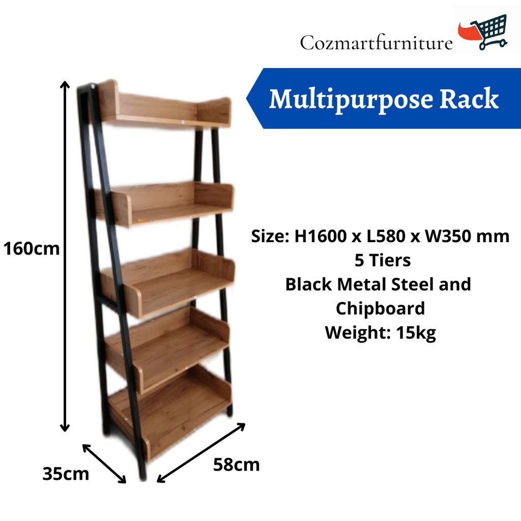 [Readystock!!!] 5 Tiers Multipurpose Display Book Shelf Office