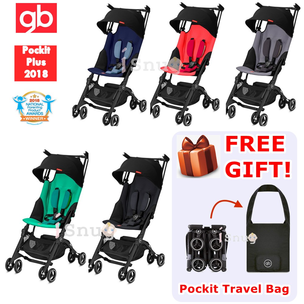GB Pockit + Plus 2018 Gold Lightweight Stroller FREE Travel Bag 2