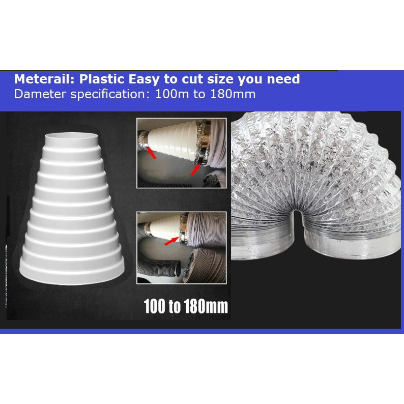 Aluminium Ducting Pipe Reducer Connector for Air Ventilation System