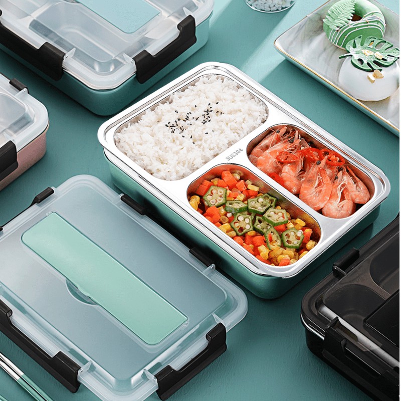🍀Ready Stock🍀 pinggan diet 304 Stainless Steel 1200ML Lunch Box with