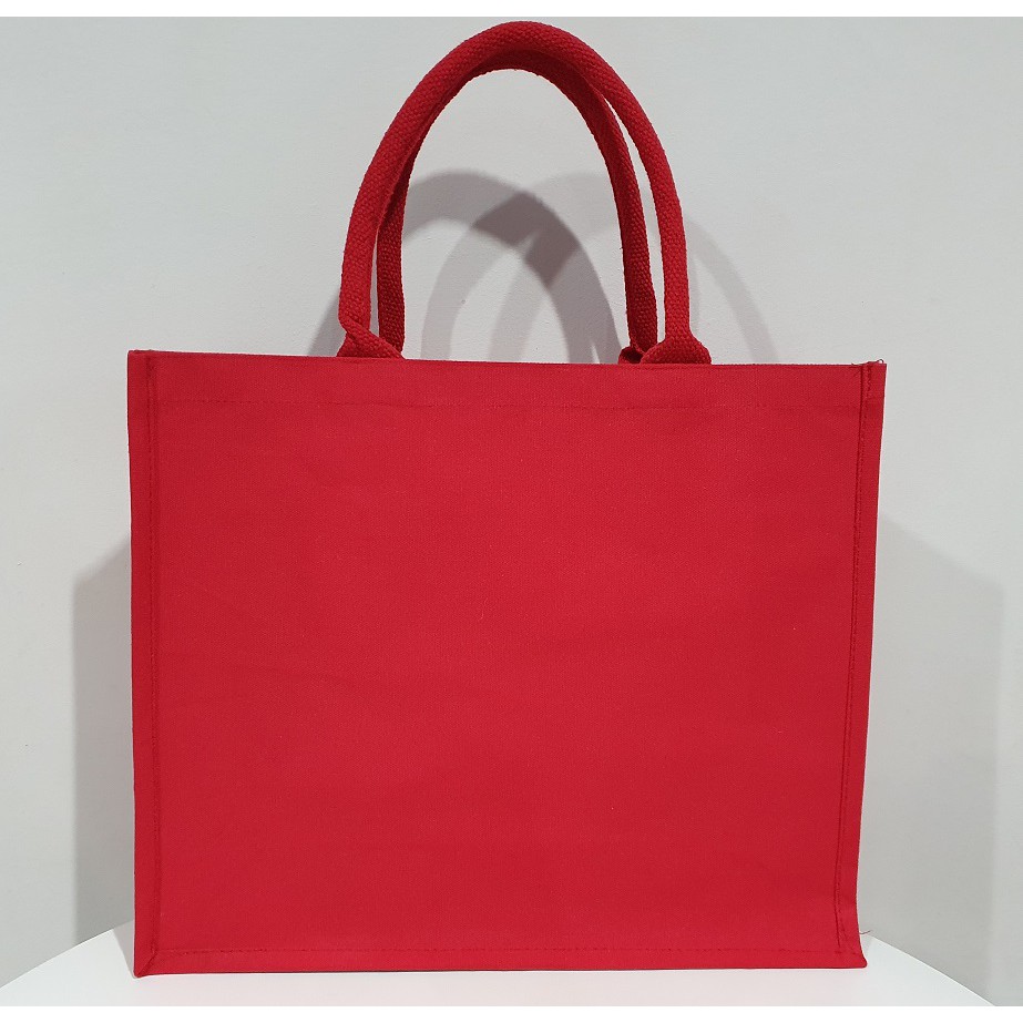 Red Laminated Canvas Bag(40cmX35cmX15cm) Shopee Malaysia