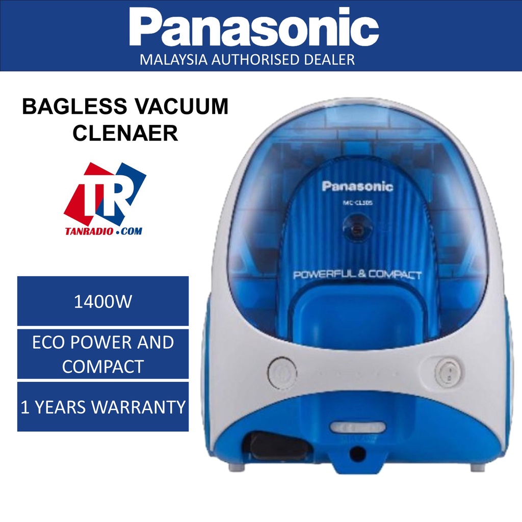 Panasonic Eco Power Bagless Vacuum Cleaner (1400W) MCCL305BL Shopee