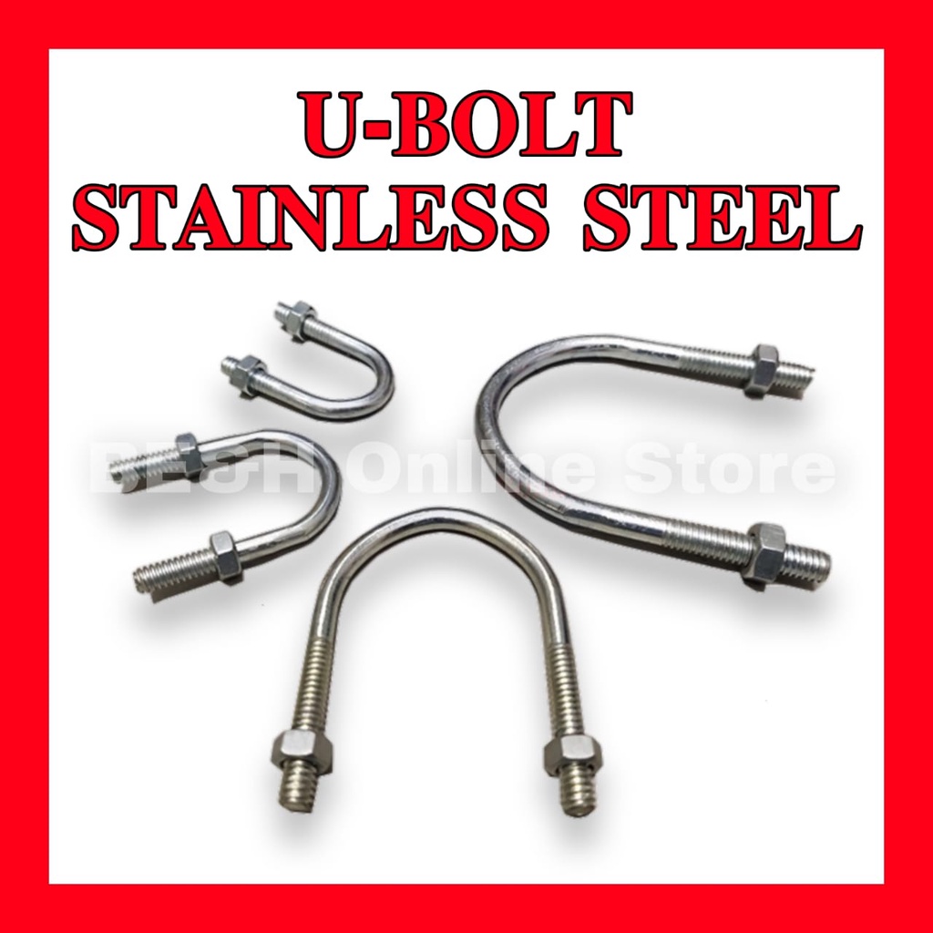 UBolt Nut UBolt U Clip Clamp Bracket Screw U BOLT C/W 2 HEX NUTS